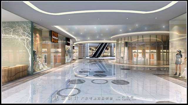 购物中心设计效果图：购物中心大堂次入口设计效果图