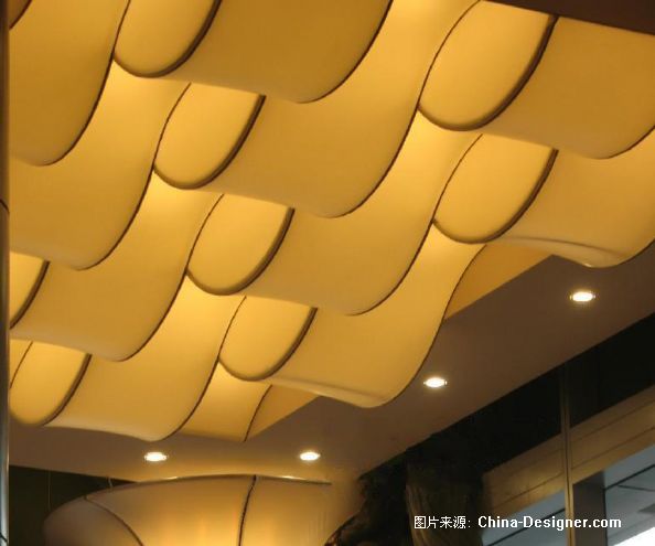 酒店波浪透光软膜天花造型-陈经理的设计师家园-1-5万,黄色,现代