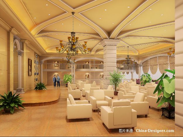 项目原土建为圆形设计,所以利用原结构,做成了罗马角斗场的感觉,所以外观和公共部分为欧式设计,其它根据用途不同设计成不同的风格。整栋楼共4层,每层1600M2,一层为KVT带演艺中心,二层为餐厅,三层为茶楼带洗脚房,四楼为SPA洗浴。要求:1、设计工作范围内的所有区域的功能规划布置以及各区域的隔墙、天棚、地面、墙面、门窗等 设计;所有装饰用材料、配件的配置与选型;2、室内配套设施设计,包括家具设备和软装饰、饰品、灯具、洁具、标识等内容的布置设计和选型;3、涉及室内装饰工程有关的强弱电、通风空调、给排水、消防