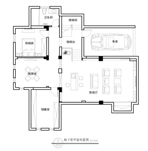 1-地下室平面布置图