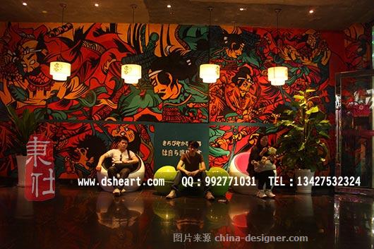 天河寿司餐厅,浮世绘墙绘壁画-东社墙绘的设计师家园-办公楼
