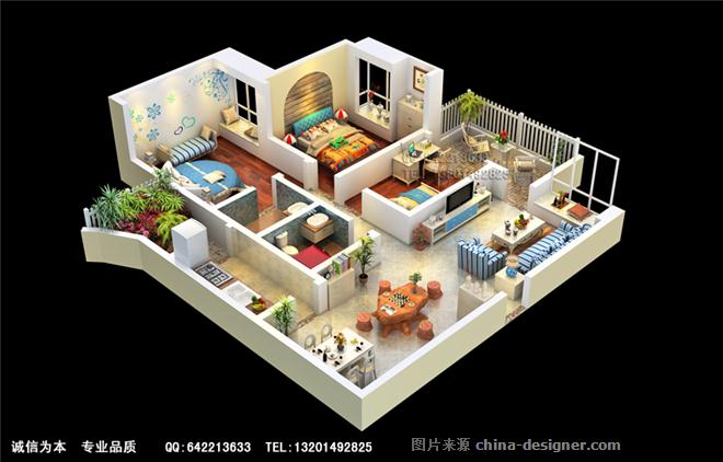 3d立體戶型圖渲染,鳥瞰效果圖製作-葛先生的設計師家園-三維戶型圖